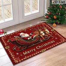 This Christmas Rug Is A Santa Claus Gift. Made Of Felt Fabric, It's Machine Washable. The Printed Rug Is Perfect For Entryway Doormats, Bathrooms, Living Rooms, Laundry Rooms, Home Decor, And Spring/Summer Decor. Ideal For Home And Kitchen Decor. - Multicolor - View 6