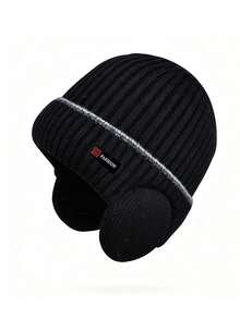 1 pc Topi Rajut Pelindung Telinga Berlapisan Termal Musim Gugur/Dingin, Beanie Wol Hangat Unisex untuk Pemakaian Harian di Luar Ruangan, Perjalanan dan Bersepeda - MultiWarna - View 2