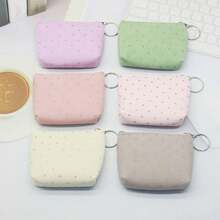 Women's Small Corduroy Coin Purse With Zipper Key Ring Jewelry & Coin Storage Fashion Student Gift - Multicolor - View 2