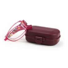 1pc New Fashion Floral Rectangular Frame Reading Glasses, Premium Hollow Design, Foldable Portable, With Matching Independent Glasses Case, Portable Storage, Essential For Office And Reading, Great Gift Choice - Hot Pink - View 11