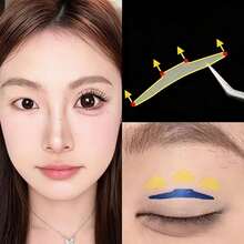 3/5/10pcs Double Eyelid Stickers Matte Small Arc Wide Water Drop Shape Invisible Non-Reflective Inner Double Eyelid Swollen Puffy Eye Single Double Eyelid Magic Tool - Nude - View 3