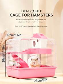 1pc Large Luxury 2-Tier Hamster Cage With Stand, Portable Indoor/Outdoor Hamster Habitat, Spacious Pet Home Set - one-size - View 3