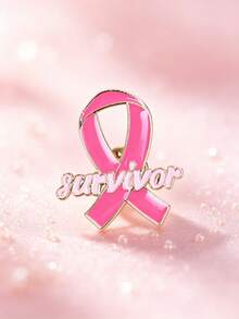 1pc Breast Cancer Awareness Brooch, Pink October, October Breast Cancer Awareness Month, Global Breast Cancer Awareness Month, Women's Brooch, Oil Drip Alloy Enamel Badge, Clothing Bag Scarf Accessory Brooch - Multicolor - View 3
