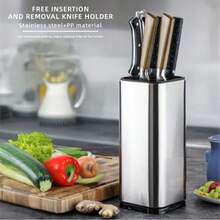 1PC Kitchen Knife Holder Multi-Function Knife Rack - Silver - View 3