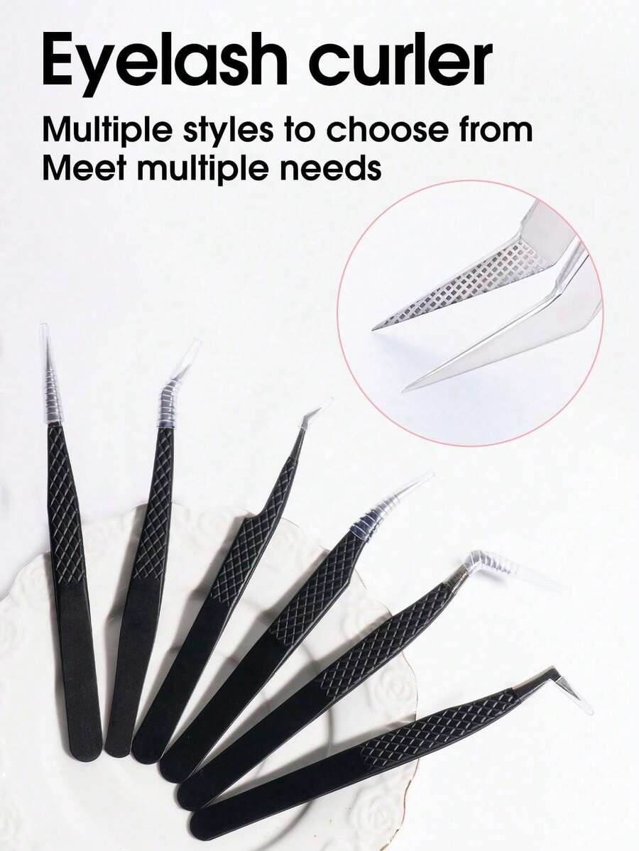 New Fiber Tip Eyelash Extension Tweezers, 90 Degree Bent Angle Precision Design, Suitable For All Eyelash Enthusiasts, Professional Grade Eyelash Transplant Tweezers - Multicolor - View 1