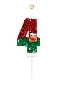 Christmas Theme Red & Green Reindeer Birthday Number Candles, Autumn Decor, Souvenirs, Camping, Kitchen, Christmas, Party Gifts, Kitchenware, Home Decor & Accessories, Party Supplies & Setup - View 7