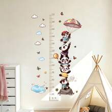 Cute Parachute Panda Height Measurement Wall Sticker Children Growth Record Decal Bedroom Early Education Decoration Self-Adhesive Paper - Multicolor - View 9