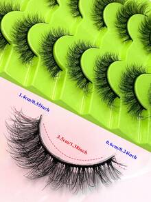 ENCHUW 7 Pairs 3D Fake Eyelashes Natural Lashes Short False Eyelashes Pack Reusable False Lashes Soft Wispy Lashes Fluffy Eye Lashes - Black - View 4