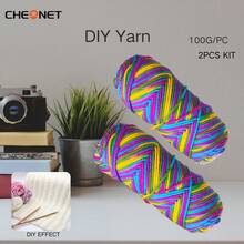 1 Pack 100g Rainbow Cake Yarn, Segment Dyed, DIY Hand Knitting - DIY Yarn - View 6