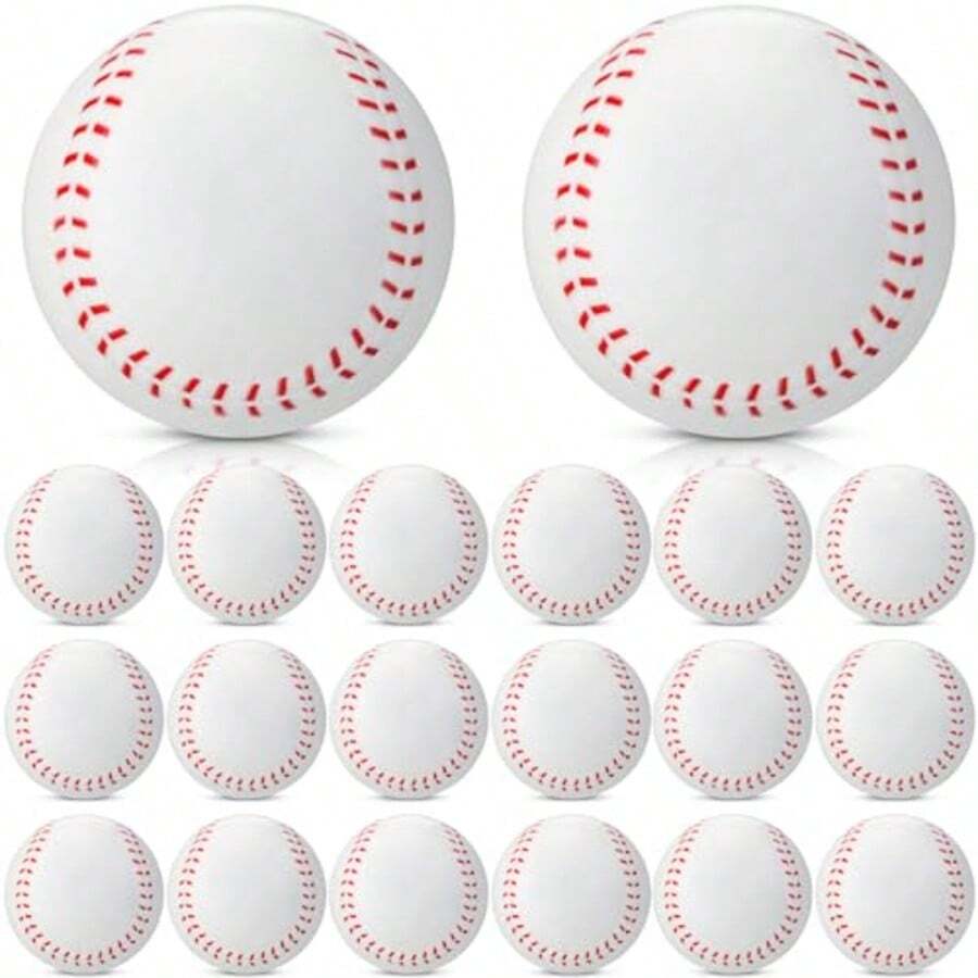 10 Mini Foam Sports Balls - 6 Cm White Baseballs For Party Games, Relaxation And Sports-Themed Decorations - Multicolor - View 1