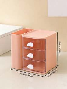 1pc Hair Accessory Storage Box, Cute Cloud Shaped Handle, 3 Compartments - Multicolor 2 - View 10