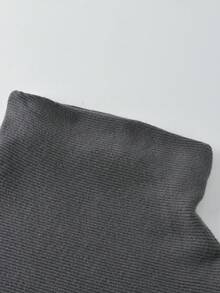 Women's Winter New Design Niche Semi-High Neck Ruched Collar Pullover Sweater Knit Top - Dark Grey - View 7