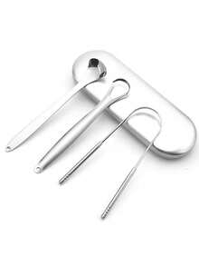 1/3pcs, Oral Care Set: U-Shaped Stainless Steel Tongue Scraper. Unisex Hygiene Tool Suitable For Living Rooms, Bedrooms, And Bathrooms; Ideal For Home Use, Travel, Weddings, And Gifting To Parents Or Friends . A Practical Accessory And Fun Gift Item. - Silver - View 6