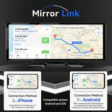 VENBES 10.26 Inch PND Portable Car Stereo, Wireless CarPlay & Wireless Android Auto Touch Screen Car Player With Bluetooth FM - Main Unit Only - View 4