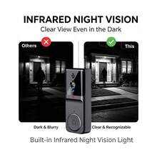 Cámara de timbre inteligente inalámbrica con pantalla de 4.3 pulgadas sin necesidad de WiFi audio bidireccional visión nocturna sistema de intercomunicador para el hogar - Ver 7