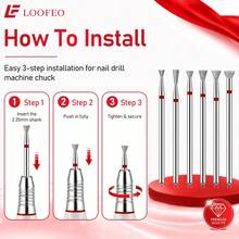 6PCS Diamond Nail Drill Bits, 3/32" Manicure Tools For Salon And Home Use - Multicolor - View 9