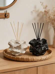 1pc Minimalist Bohemian Style Asymmetrical Shell Shaped Rattan Aroma Diffuser Bottle, Decorative Empty Fragrance Oil Container, Bedroom Living Room Vanity Home Fragrance Decor Accessory, Elegant Modern Art Vase Centerpiece, Suitable For Wedding Party Bookshelf Decoration - Multicolor - View 5