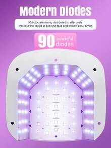 ALUSHEE Đèn hơ gel làm móng 90 LED với màn hình kỹ thuật số đảo ngược, cảm biến hồng ngoại thông minh UV, 3 chế độ hẹn giờ điều chỉnh, khay tháo rời, thiết bị đèn làm móng và chăm sóc móng chân dùng cho gia đình và salon - trắng - Xem 3