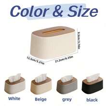 1pc Minimalist Striped Tissue Box – Large Size & High Capacity; Stylish "Insta-Worthy" Design; Home Decor; Suitable For Bathroom, Bedroom, Or Living Room; Great Gift For Friends. - View 5