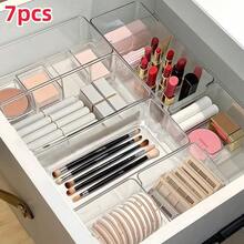 Stackable Clear Drawer Organizer | Rectangular Tray | Small Vanity Organizer & Desktop Drawer Divider Tray - Multicolor - View 2