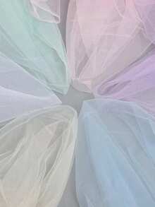 1pc Solid Color Nylon Soft Mesh Fabric, Wedding Dress Veil Table Runner Decorative Netting Cloth - Multi-color - View 3
