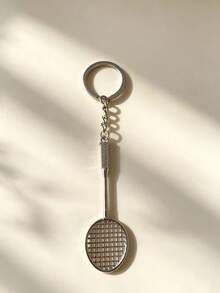 1pc Mini Realistic Badminton Racket Keychain Pendant, Sports Event Creative Souvenir Small Gift Alloy Badminton Racket Accessory - Multicolor - View 2