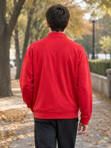 Nike 男士運動針織夾克，舒適透氣休閒運動外套 IR8421-657 - 紅色 - 查看 4
