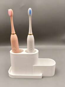 1pc Electric Toothbrush Holder, Can Hold 2 Electric Toothbrushes And 1 Toothpaste, Detachable Design For Easy Daily Cleaning, Bathroom Storage Organizer, Keep Your Bathroom Tidy - Multicolor - View 6