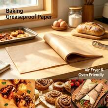 50/100 Sheets Pre-Cut Non-Stick Baking Parchment Paper, Multi-Purpose Disposable Baking Mats, Suitable For Air Fryer, Grilling, Steaming And Oven Cooking, Fits Most Baking Pans, Home Kitchen Baking Tools - Multicolor - View 1