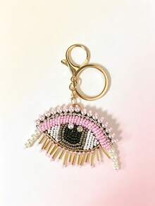 Handmade Beaded Evil Eye Tassels Keychain, Boho Tassel Eye Bag Charm Retro Purse Pendant - Multicolor - View 12
