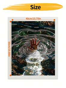 DIY Reaching Hand In Rippled Water (Frameless Or Framed 8x12 / 16x20 Inches) Paint By Numbers Kit(Acrylic) Arts & Crafts For Adult Beginners, Relaxing Home Wall Decor, And Creative Holiday Gifts - Sets - View 8