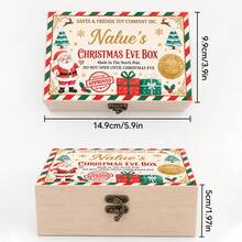 Custom Christmas Eve Keepsake Box, Personalized Rustic Wooden Memory Box For Home Decor, Festive Name Storage Case, Customized Name Holiday Gift Box, Customizable Seasonal Keepsake For Christmas Party Display, Christmas Party Decor, Merry Christmas - Style I - View 2