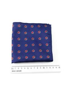 ZLQ&GOU 2 PCS Vintage Insect Ladybug Tie & Pocket Square Set, Navy Blue Men's Daily Commute Suit Accessories - Blue - View 5