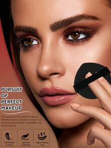 18Pcs/9Pcs/6Pcs/3Pcs Water Drop Powder Puff With Strap Soft Flocked Makeup Puff Wet Dry Dual Use Foundation Application Beauty Tool Multiple Colors Optional - Black - View 2