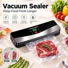 Wireless Vacuum Sealer With LED Display And Multiple Modes, Powerful Suction For Dry/Wet Foods, Supports Multi-Package Sealing, Rechargeable Long-Lasting Battery, 31cm Compact Kitchen Tool For Meat, Vegetables And Snacks Preservation - C715 - View 2