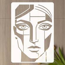 Large Reusable Face Template, Suitable For Painting, Scrapbooking Decoration And DIY Crafts - Base With Face Template, Can Be Used On Walls, Floors, Furniture, Pillows, Photo Frames - 11.7 Inch X 8.3 Inch Template - A - View 3