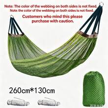 Ultra-Breathable Mesh Hammock, 260*130cm Extra Large Ice Silk Swinging Bed, Quick-Dry Portable Hammock With Travel Bag And 2 Hanging Ropes, Suitable For Outdoor Camping, Garden, Patio, Beach, Backyard And More - A - View 12