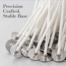 100pcs Cotton Candle Wicks With Base, Low Smoke Pre-Waxed Wick,Candle Making Kit Wicks, For DIY Candle Making, Aromatherapy And Handmade Craft Supplies - 100pcs - View 4