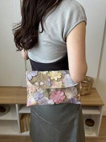 2025 Autumn/Winter New Leather Fashion Versatile Commuter Shoulder Flap Bag For Women - Khaki - View 2