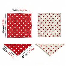 Khăn bandana cho thú cưng hình tam giác, yếm cho chó, khăn cổ cho mèo, màu đỏ chấm bi, họa tiết sóng retro, phụ kiện Giáng Sinh cho thú cưng, trang trí tiệc lễ hội, có thể điều chỉnh, cho chó mèo cỡ nhỏ và trung bình - Nhiều màu - Xem 3