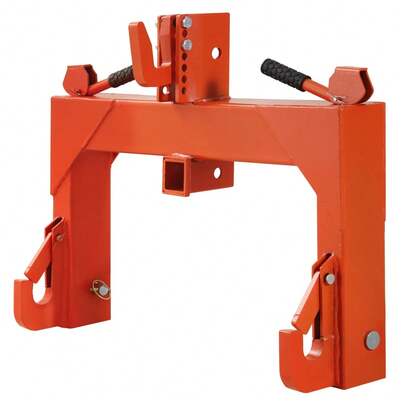 BouPower Heavy Duty 3 Point Quick Hitch For Category 0 & 1 Compact Tractors, 3000 LBS Lifting Capacity Quick Attach Adapter, 5-Level Adjustable Top Hook Alloy Steel 3-Pt Tractor Hitch With Rustproof Powder Coating