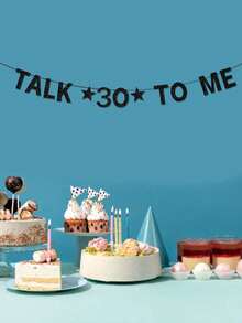 Talk Thirty To Me-banderoll, rolig guldglitterpappersdekoration för 30-årsfödelsedagsparty för män/kvinnor - Visa 4