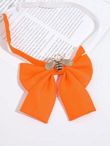1pc French Delicate Rhinestone Pearl Bee Commute Academy Style Shirt Decorative Bow Tie - Multicolor - View 7