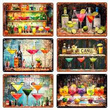 Home Decor Iron Plate Painting Sign Cocktail Pattern Iron Plate Painting Decorative Hanging Ornament - Cocktail Pattern Tin Sign - View 10