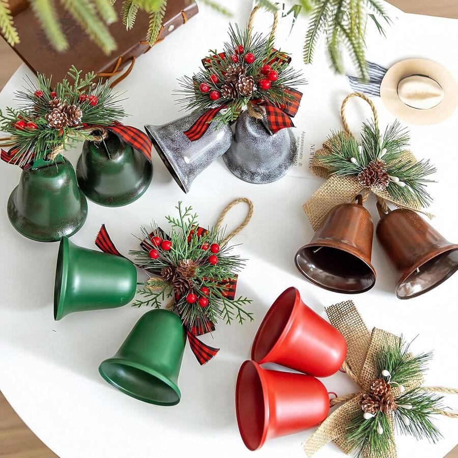 1pc Christmas Tree Bell Ornament – Lightweight Hanging Decoration Suitable For Christmas Trees, Fireplaces, Tabletops, Shelves, And Other Festive Displays. - Multiple Styles - View 1