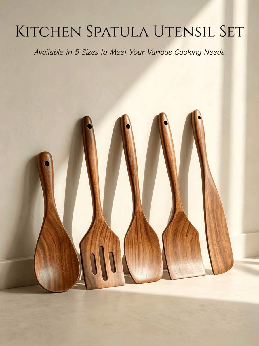 Multifunctional Non-Stick Kitchen Spatula, Premium Stirring Stick, Narrow Design, Kitchen Utensil, Suitable For Non-Stick Cookware, Frying Spatula, Slotted Spatula, Can Fry Eggs, Pancakes, Stir-Fry, Suitable For Home Kitchen, Hotel, Restaurant, Camping, Etc., Wooden Kitchen Utensil, Kitchen Supplies, Baking Accessories, Suitable For Frying Fish, French Toast, Omelets, Pancakes, Etc., Solves Flipping Problems