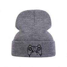 AR 1件裝男士遊戲控制器刺繡針織毛帽，時尚休閒保暖帽，適合春秋旅行，防風冬季保暖 - 彩色 - 查看 10