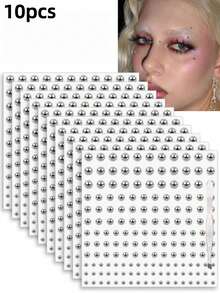 1650/825/165/1pc 3-6mm Akrilik Berlapis Perak Cincin Hidung Palsu, Anting, Stiker, Alis dan Bibir Palsu, Perhiasan Tubuh Tanpa Tindik, Stiker Wajah - MultiWarna - View 14