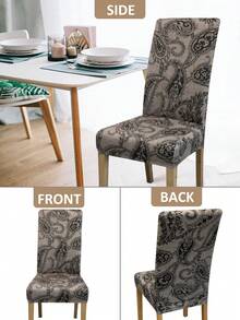 1/4/6 buah Sarung Kursi Makan Cetak Digital, Daun Musim Gugur, Motif Daun, Bahan Sutra Susu Elastis, Dapat Dicuci dengan Mesin, Cocok untuk Ruang Tamu, Ruang Makan, Dapur dan Lainnya, Dekorasi Rumah - MultiWarna - View 4