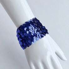MESHUOKAI Colorful Sequin Snap Bracelet, Shiny Glitter Snap Wristband, Reusable Soft Sequin Wrist Cuff, Suitable For Party, Holiday, Performance Costume Decoration - Multicolor - View 10